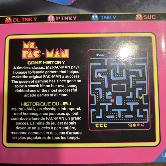 My Arcade Ms. Pac-Man Portable Retro Arcade - Pink and Yellow Brand New In Box - Picture 3 of 3